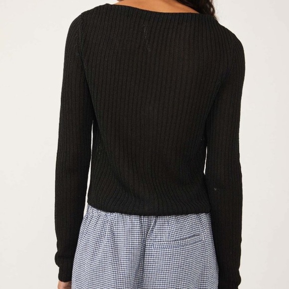 Free People Game On Cardigan — Black - Picture 4 of 9